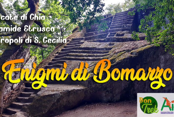 Enigmi di Bomarzo – Piramide Etrusca, cascate di Chia, necropoli di Santa Cecilia