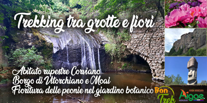 Vitorchiano – Corviano Borgo tra le nuvole, abitato rupestre e peonie in fiore nel Centro Botanico MOUTAN