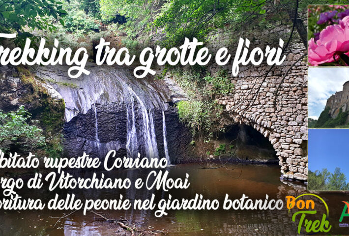 Vitorchiano – Corviano Borgo tra le nuvole, abitato rupestre e peonie in fiore nel Centro Botanico MOUTAN